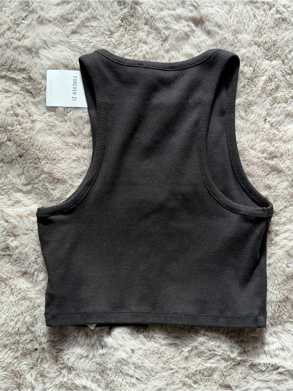Forever 21 Black Ribbed Lace-Up Crop Tank - Picture 5 of 7